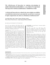 The Effectiveness of Snoezelen in Reducing