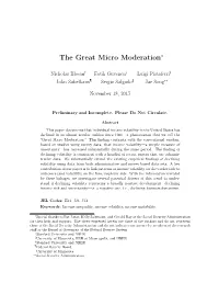 The Great Micro Moderation∗
