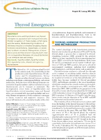 Thyroid Emergencies