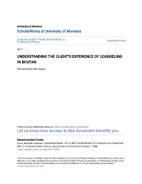 Understanding the Client's Experience of Counseling in Bhutan