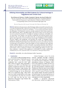 Utilizing Vulnerability and Risk Indexes for Cultural Heritage in Yogyakarta and Central Java