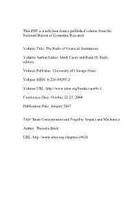 Bank Concentration and Fragility. Impact and Mechanics