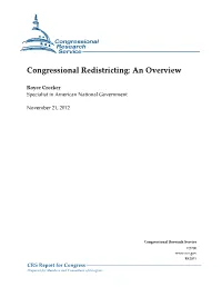 Congressional Redistricting: an Overview