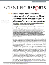 Contactless, Nondestructive Determination of Dopant Profiles Of