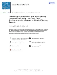 'Host Event Zone' Developments of the Heavy Metal Festival Wacken Open