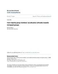Host Majority Group Members' Acculturation Attitudes Towards Immigrant Groups