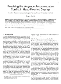 Resolving the Vergence-Accommodation Conflict