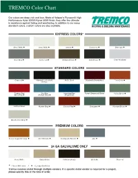 TREMCO Color Chart