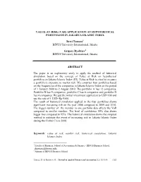 Value-At-Risk (Var) Application at Hypothetical Portfolios in Jakarta Islamic Index