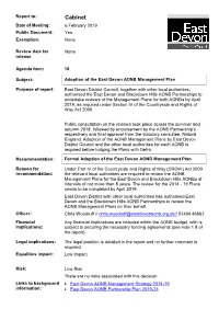 Adoption of the East Devon AONB Management Plan