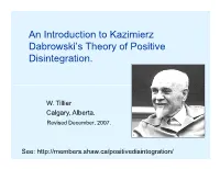 An Introduction to Kazimierz Dabrowski's Theory of Positive