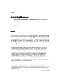 Appraising Newness: Whiteness, Neoliberalism, and the Building of the Archive for New Poetry1