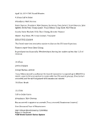 April 26, 2014 CMC Board Minutes 9:10Am Call to Order Attendance