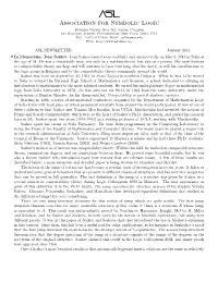 Association for Symbolic Logic