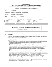 Bill Analysis and Fiscal Impact Statement