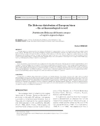 Holocene Distribution of European Bison – the Archaeozoological Record