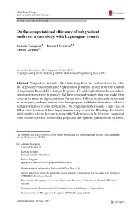 On the Computational Efficiency of Subgradient