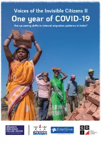 One Year of COVID-19 Are We Seeing Shifts in Internal Migration Patterns in India?