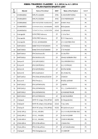 RMSA TRAINING CLASSES - 2.1.2016 to 6.1.2016 PS,NS-PARTICIPANTS LIST SL