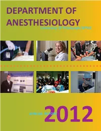 2012 Annual Report 1 Message from the Department Chair “Pittsburgh Is a Dynamic and Vibrant Community in Which to Live