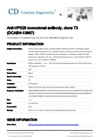 Anti-VPS25 Monoclonal Antibody, Clone T3 (DCABH-13967) This Product Is for Research Use Only and Is Not Intended for Diagnostic Use