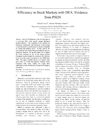 Efficiency in Stock Markets with DEA: Evidence from PSI20