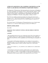 Guidance Questions and Answers Concerning 49 Cfr Part 39, Ada Rules Concerning Passenger Vessels