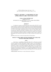 Kodály and Orff: a Comparison of Two Approaches in Early Music Education