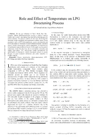 Role and Effect of Temperature on LPG Sweetening Process