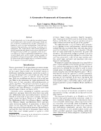A Generative Framework of Generativity