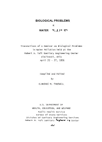 BIOLOGICAL PROBLEMS N WATER POLLUT1 on April 23