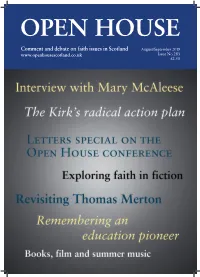 Comment and Debate on Faith Issues in Scotland August/September 2019 Issue No 283 £2.50 Editorial the Next Steps