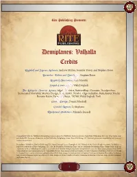 Demiplanes: Valhalla Credits