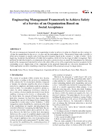 Engineering Management Framework to Achieve Safety of a Service of an Organization Based on Social Acceptance