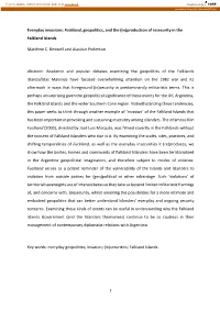 Fuckland, Geopolitics, and the (Re)Production of Insecurity in the Falkland Islands