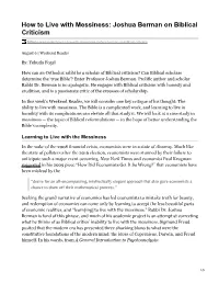 How to Live with Messiness: Joshua Berman on Biblical Criticism