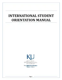 International Student Orientation Manual