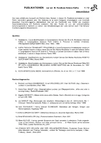 PUBLIKATIONEN Zur Sel. M. Restituta Helene Kafka 1 / 12