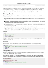 Python Functions