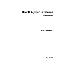 Quantlib.Jl Documentation Release 0.0.1