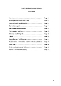 Renewable Heat Incentive Scheme