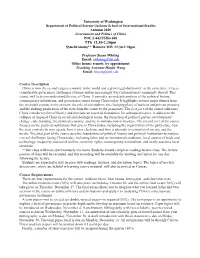 This Course Provides an Introduction to the Political History Of