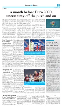 A Month Before Euro 2020, Uncertainty Off the Pitch and On