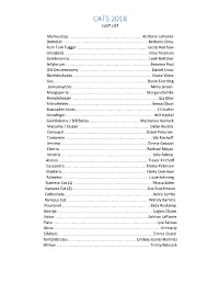 "Cats" Cast List