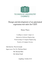 Design and Development of an Automated Regression Test Suite for UEFI