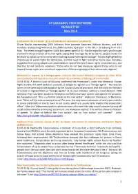 EP SAKHAROV PRIZE NETWORK NEWSLETTER May 2014