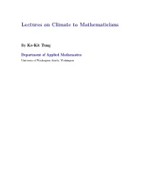Lectures on Climate to Mathematicians