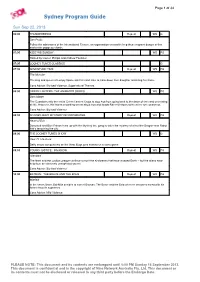 Sydney Program Guide