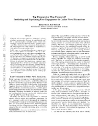 Top Comment Or Flop Comment? Predicting and Explaining User Engagement in Online News Discussions