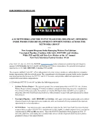 A+E Networks and the Nytvf Team for Create360